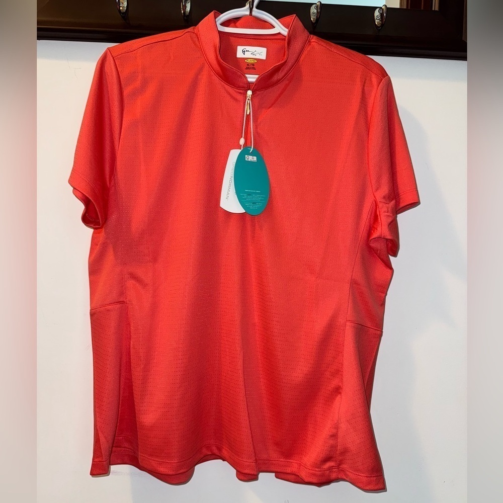 NWT Ladies Greg Norman Shirt Polo Short Sleeve Golf Apparel Size XL